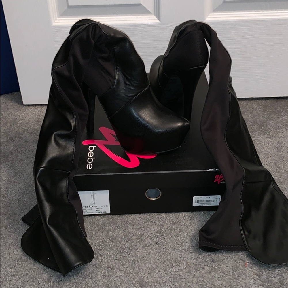 Thigh high stiletto boots